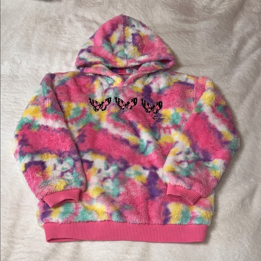Betsey Johnson Pink and Yellow Tie-Dye Kids Hoodie